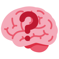 the twemoji brain (🧠) with a red question mark (❔) on top of it